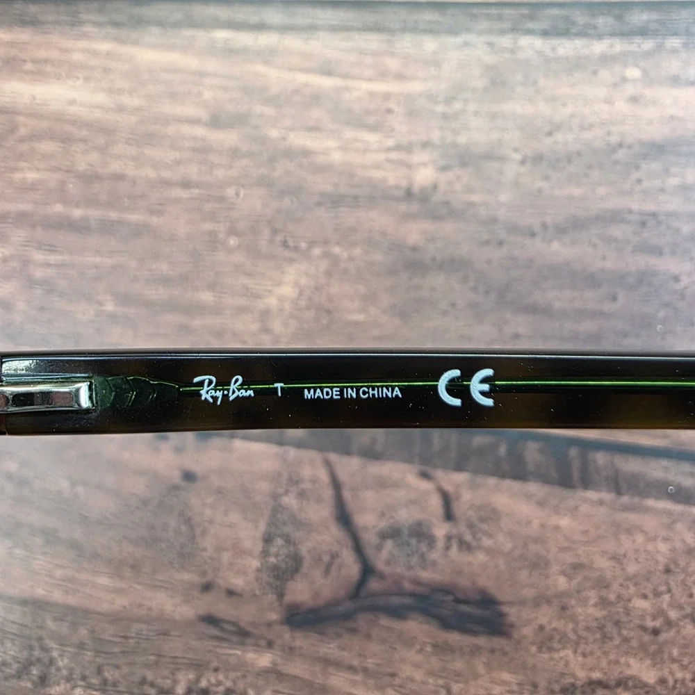 Ray-Ban RB 5187 2445 Dark Tortoise Green Rectangular Eyeglasses Frames 50-16-140